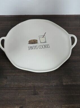 Santa's Cookies Ceramic Serving Platter - Cream